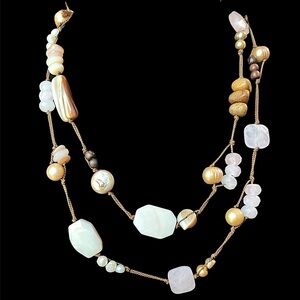 Vintage Silpada Sterling Silver Rose Quartz Pearl Beaded Necklace